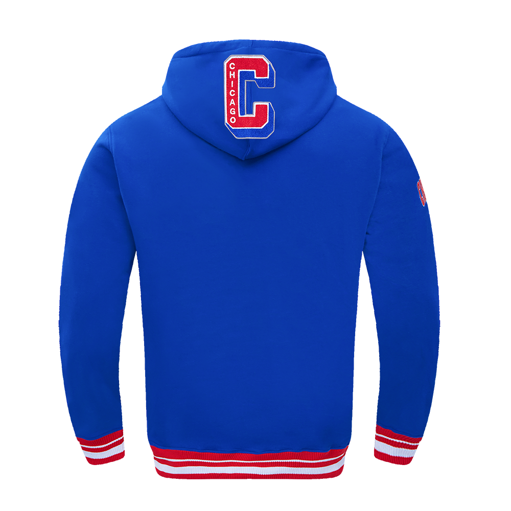 Pro Standard Men's MLB Chicago Cubs Mashup Rib PO Hoodie - Royal/Red - ROYAL/RED Thumbnail View 2