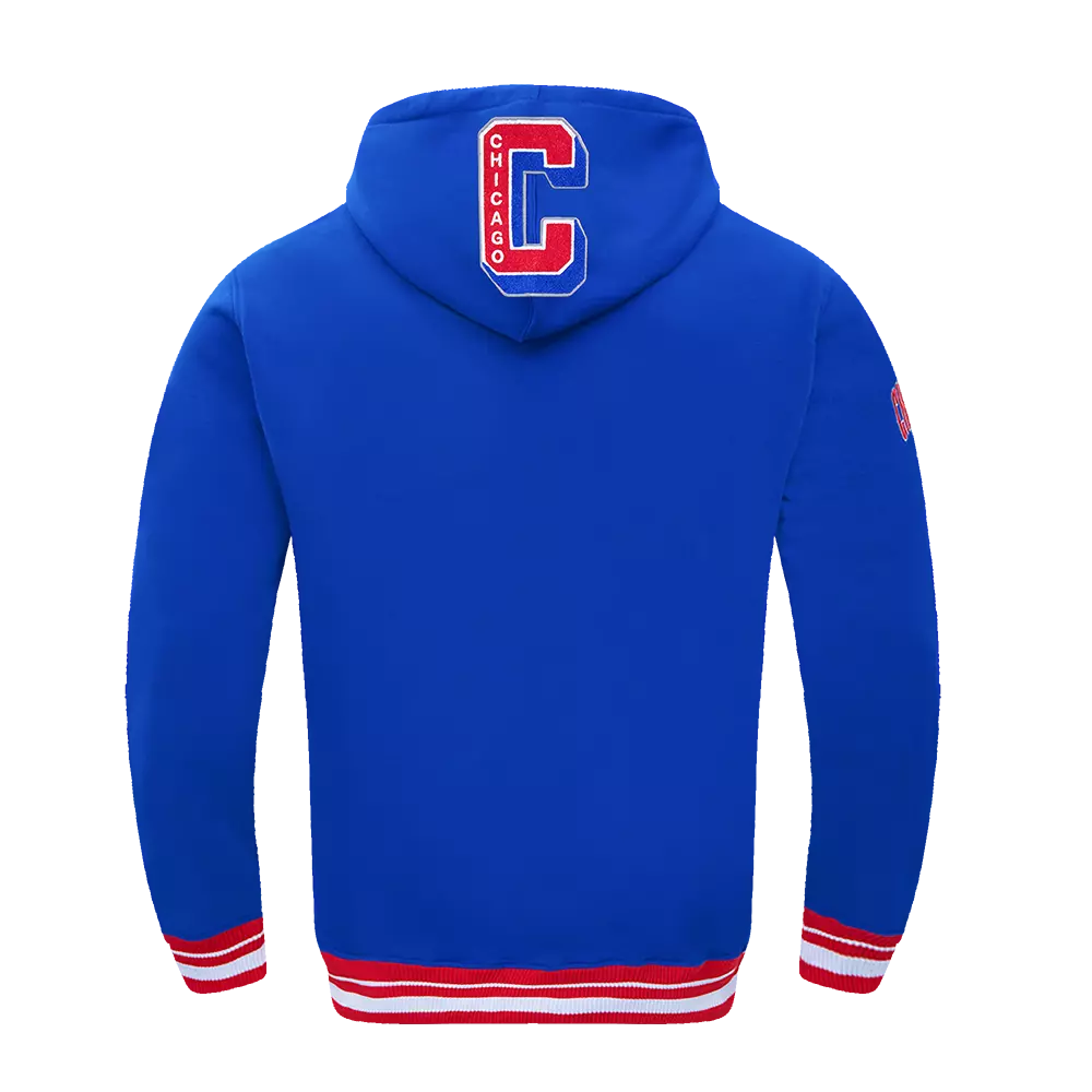 Pro Standard Men's MLB Chicago Cubs Mashup Rib PO Hoodie - Royal/Red - ROYAL/RED