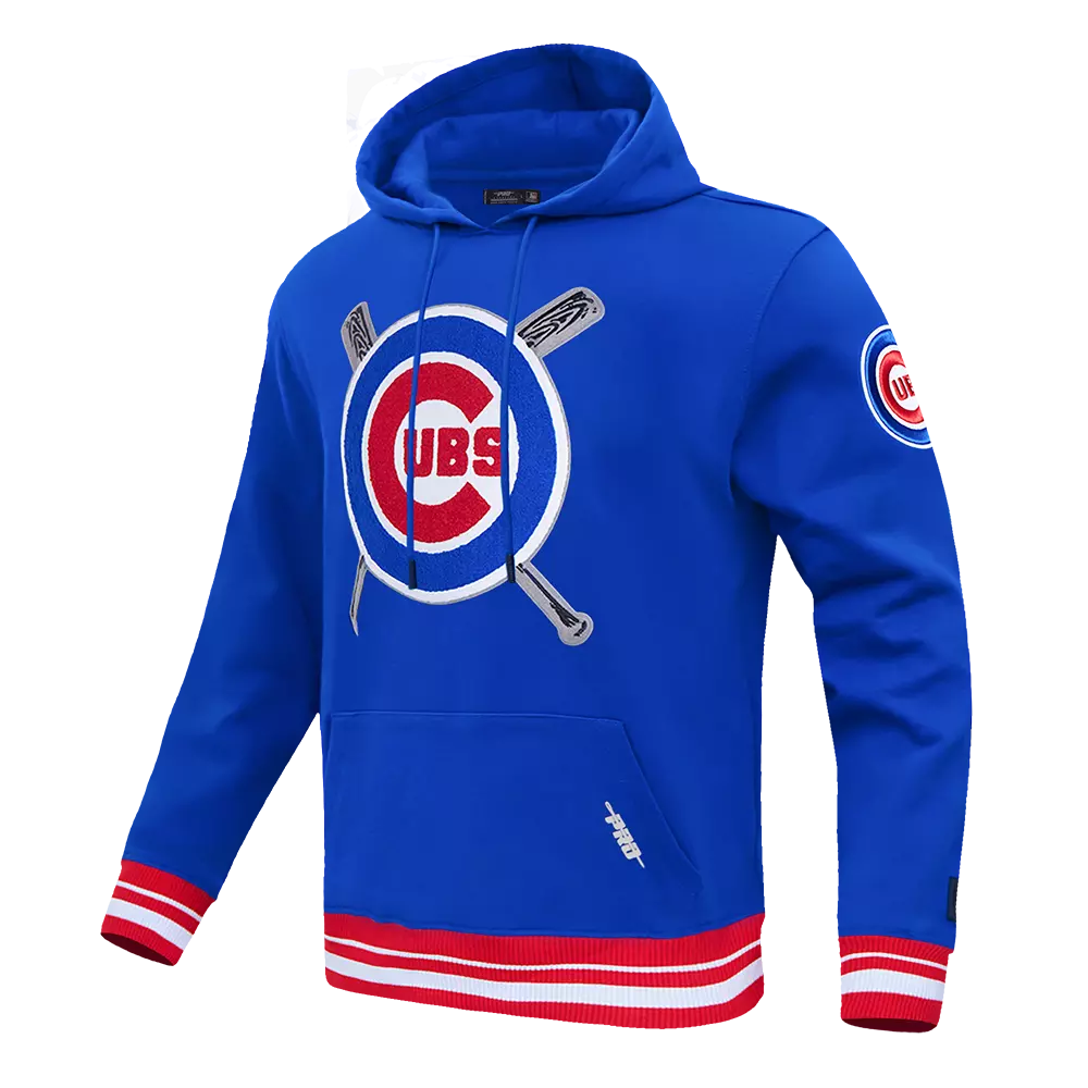 Pro Standard Men's MLB Chicago Cubs Mashup Rib PO Hoodie - Royal/Red - ROYAL/RED