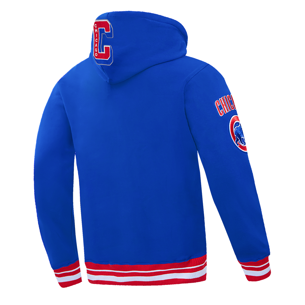 Pro Standard Men's MLB Chicago Cubs Mashup Rib PO Hoodie -Royal/Red - ROYAL/RED Thumbnail View 4