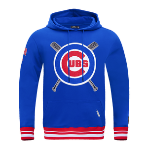 Pro Standard Men's MLB Chicago Cubs Mashup Rib PO Hoodie -Royal/Red