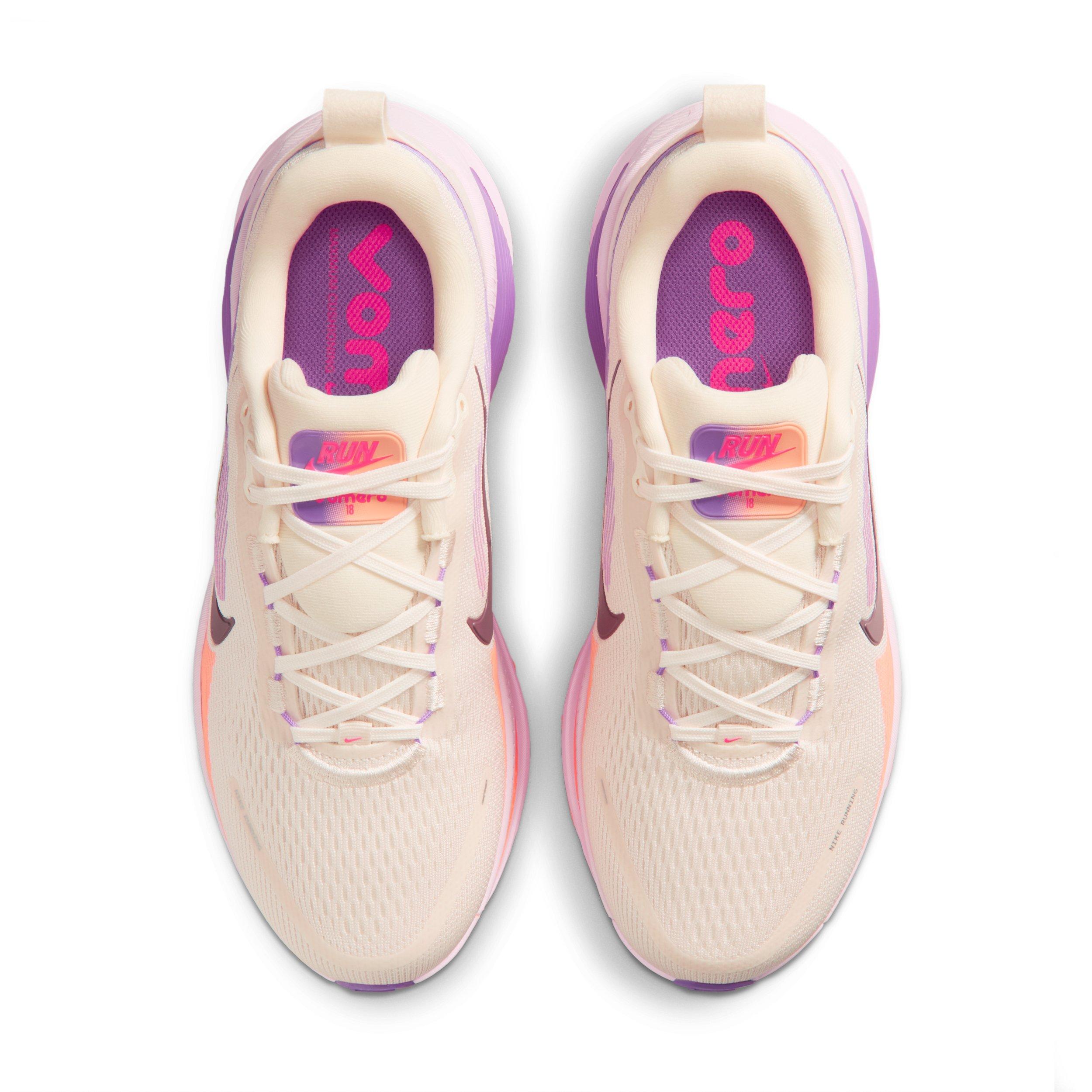 Nike Vomero 18 "Chalk/Pink Foam/Bright Violet/Tattoo" Women's Wide Running Shoe - CHALK/PINK/VIOLET/TATTOO Thumbnail View 4