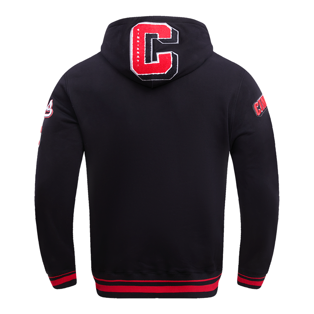 Pro Standard Men's MLB Cincinnati Reds Mashup Rib PO Hoodie - Black/Red - BLACK/RED Thumbnail View 2