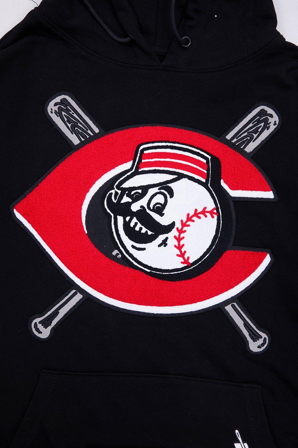 Pro Standard Men's MLB Cincinnati Reds Mashup Rib PO Hoodie - Black/Red - BLACK/RED Thumbnail View 5