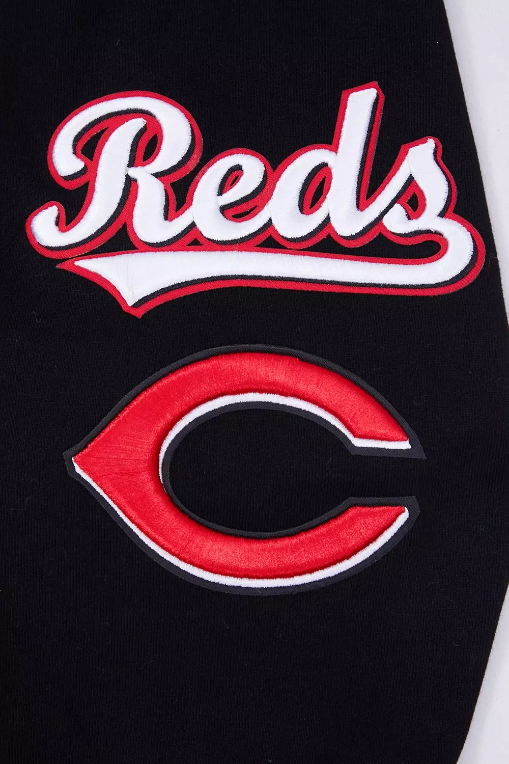 Pro Standard Men's MLB Cincinnati Reds Mashup Rib PO Hoodie - Black/Red - BLACK/RED