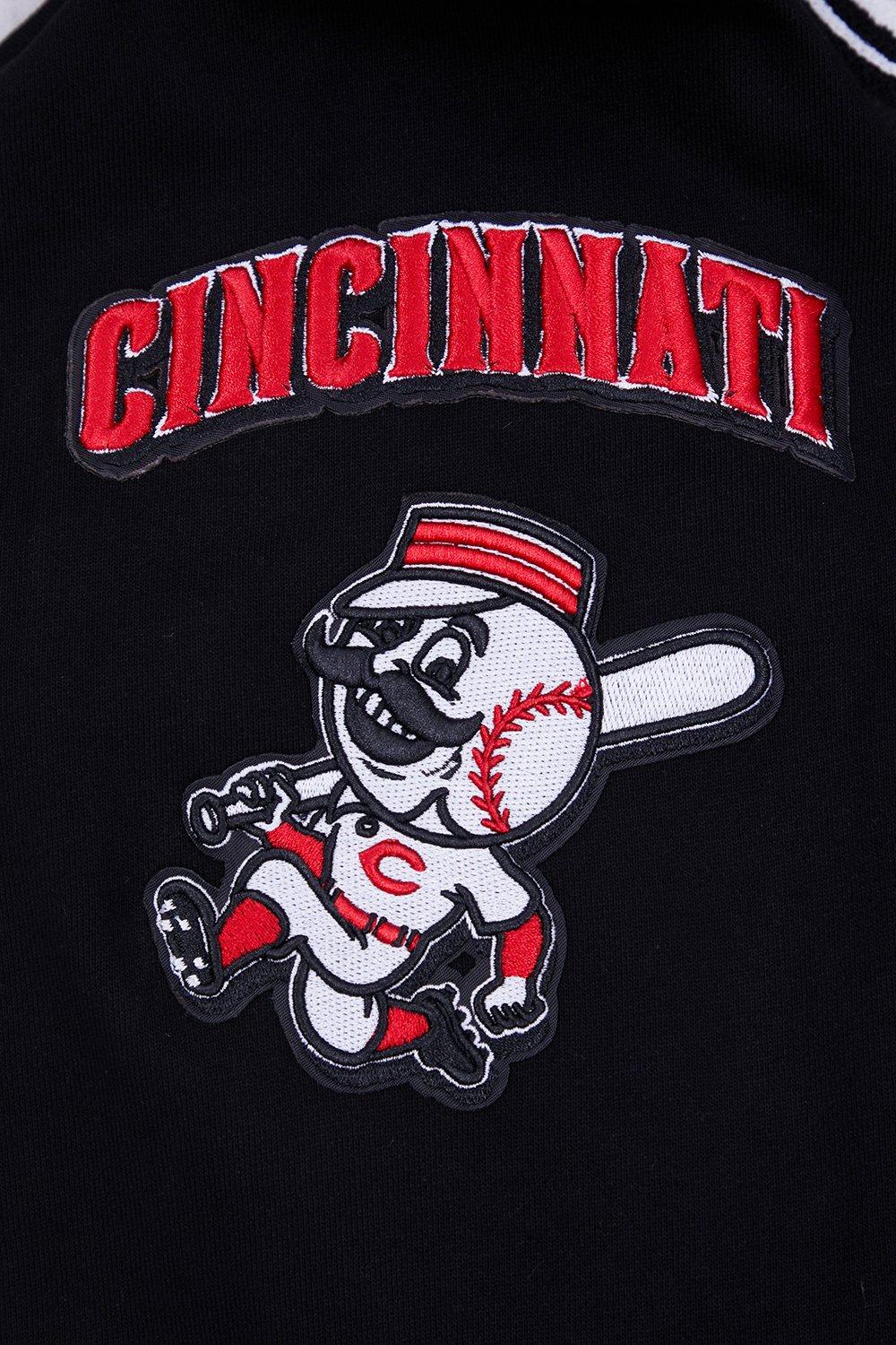 Pro Standard Men's MLB Cincinnati Reds Mashup Rib PO Hoodie - Black/Red - BLACK/RED Thumbnail View 7