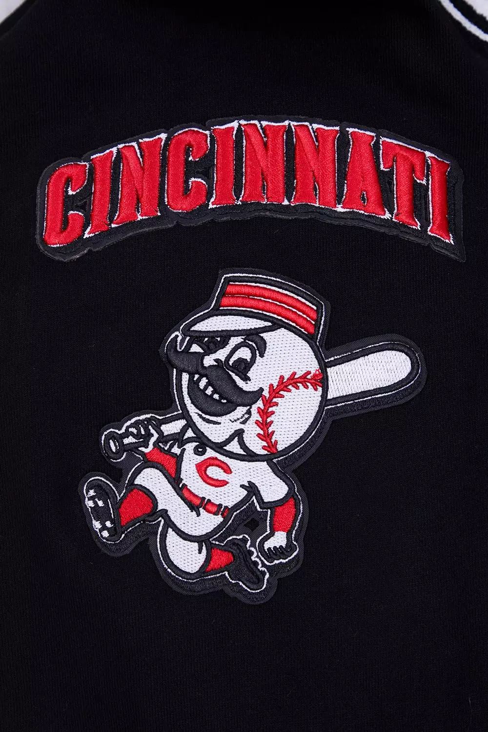 Pro Standard Men's MLB Cincinnati Reds Mashup Rib PO Hoodie -Black/Red - BLACK/RED