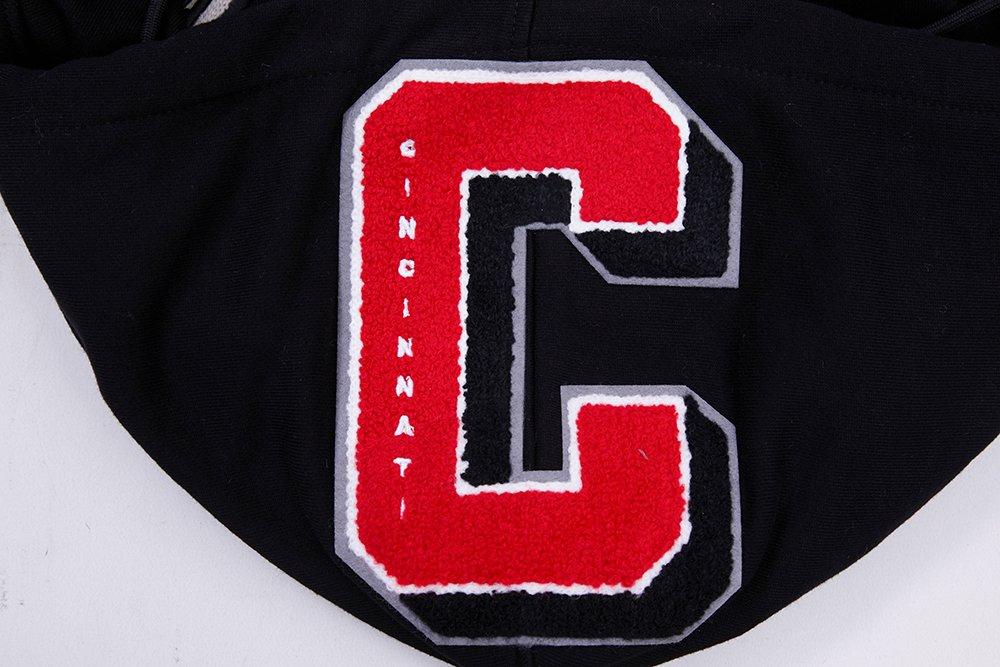 Pro Standard Men's MLB Cincinnati Reds Mashup Rib PO Hoodie - Black/Red - BLACK/RED Thumbnail View 8