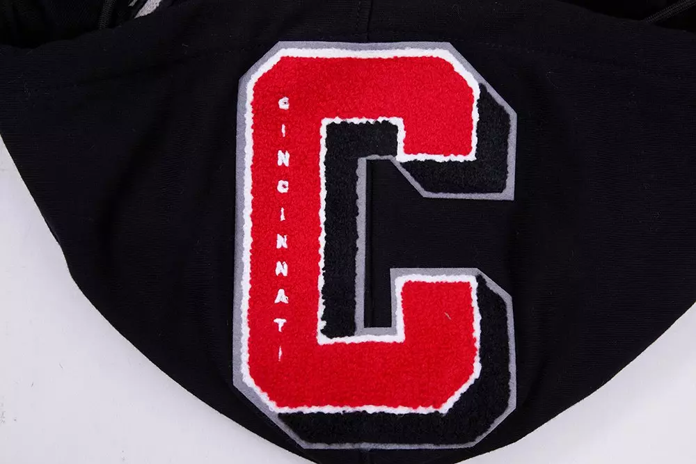 Pro Standard Men's MLB Cincinnati Reds Mashup Rib PO Hoodie -Black/Red - BLACK/RED