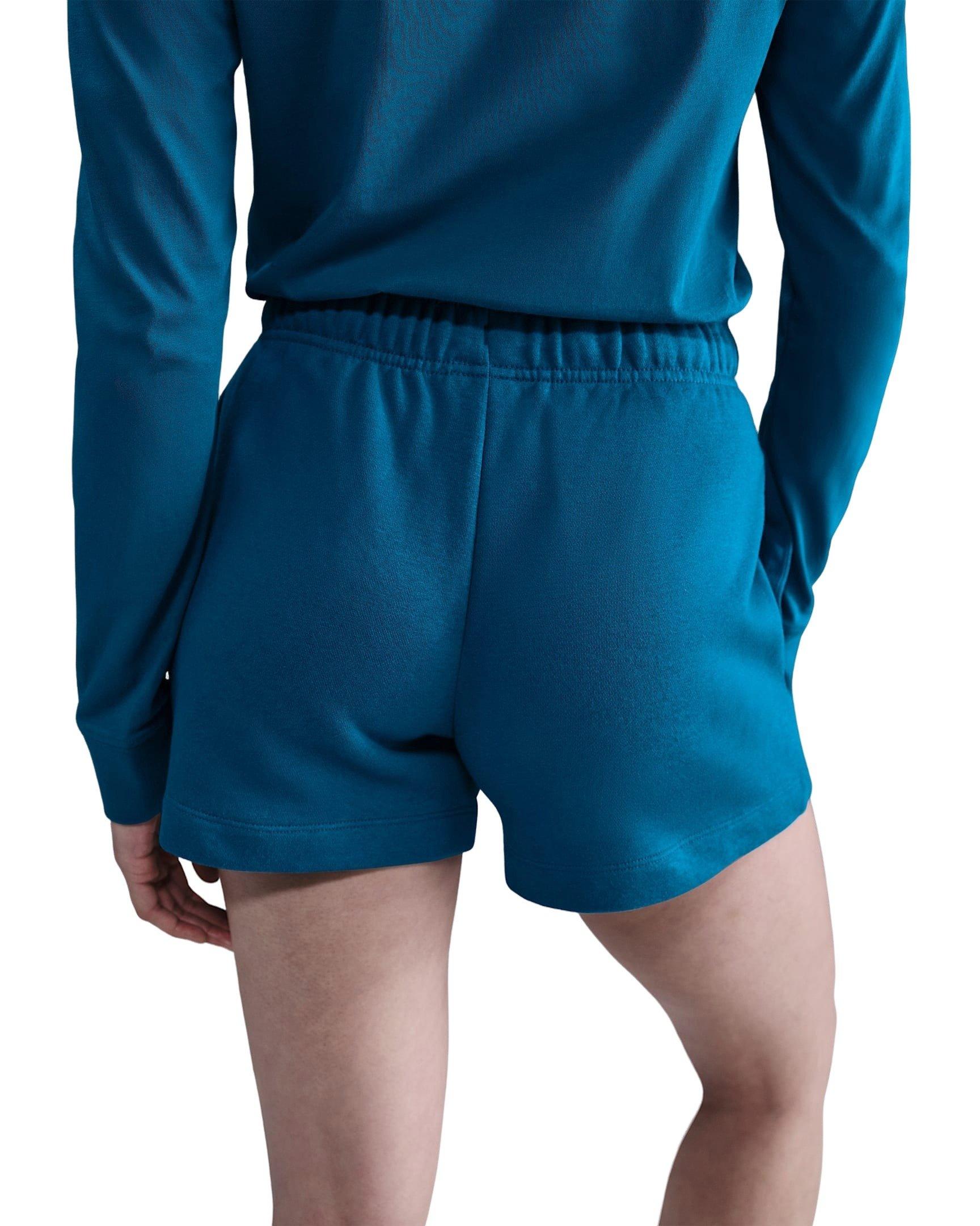 Nike Women's Sportswear Club Fleece Mid-Rise Shorts -Turquoise - TURQUOISE Thumbnail View 2