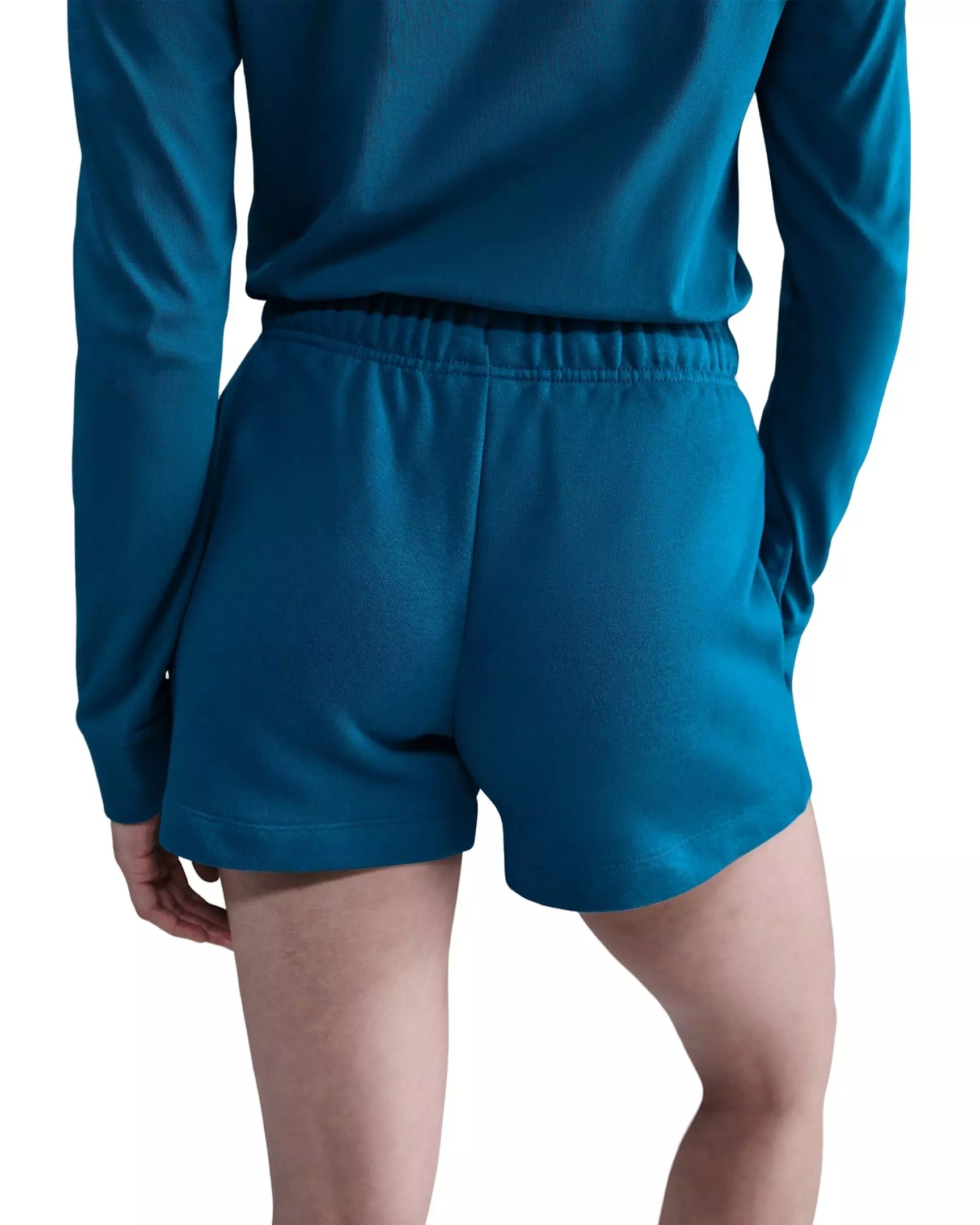 Nike Women's Sportswear Club Fleece Mid-Rise Shorts -Turquoise - TURQUOISE