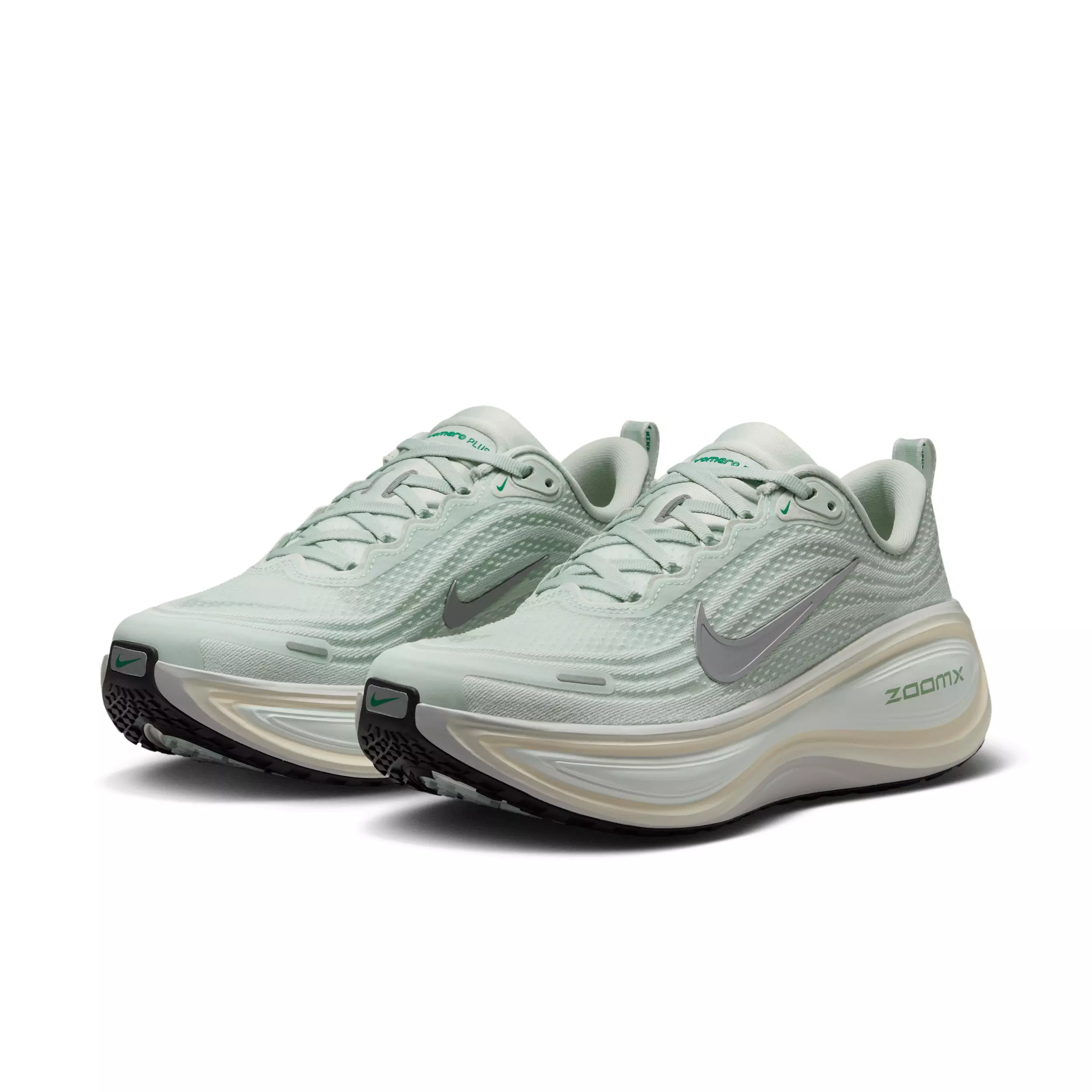 Nike Vomero Plus "Light Silver/Barely Green/Sea Glass/Metallic Silver" Women's Running Shoe - LT SILVER/GREEN/SEA GLASS/SILVER
