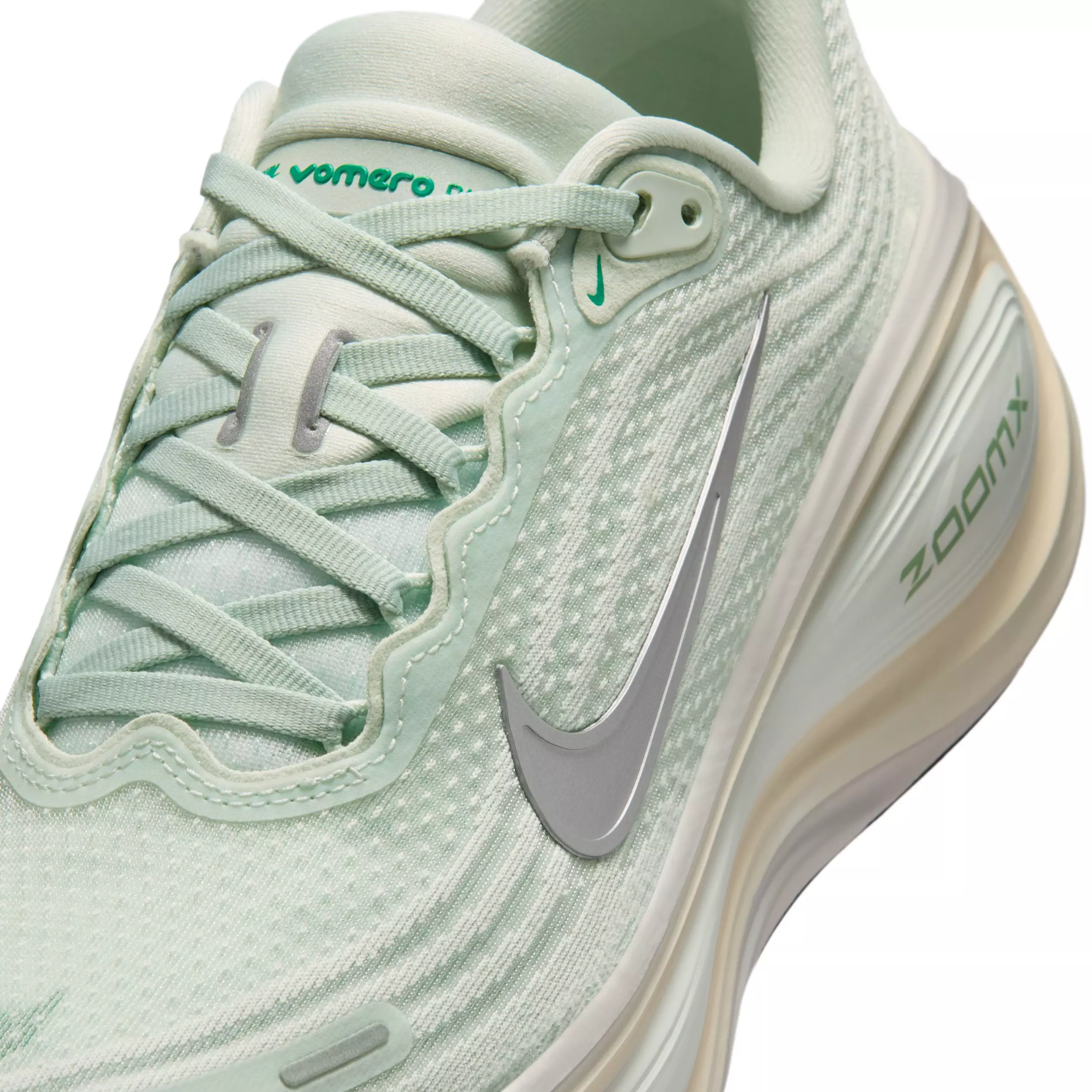 Nike Vomero Plus "Light Silver/Barely Green/Sea Glass/Metallic Silver" Women's Running Shoe - LT SILVER/GREEN/SEA GLASS/SILVER