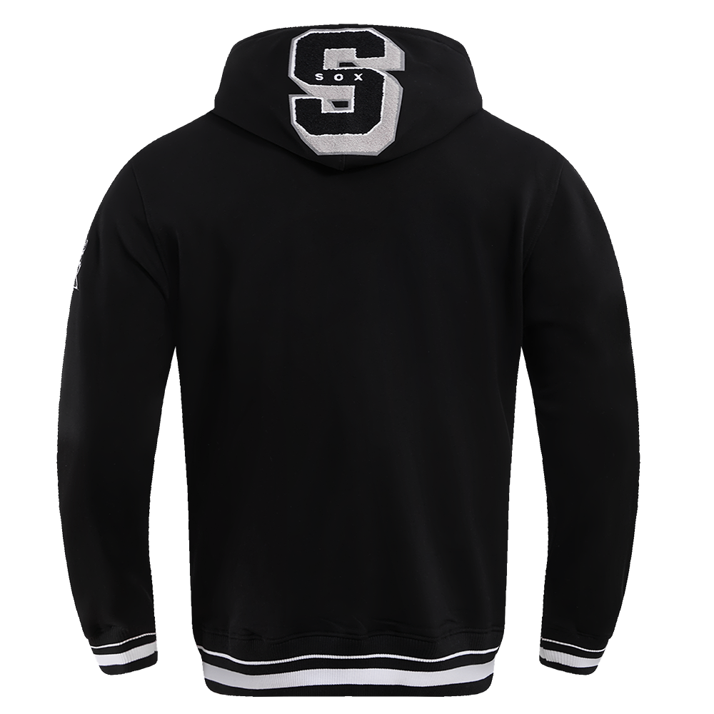 Pro Standard Men's MLB Chicago White Sox Mashup Rib PO Hoodie - Black/Grey - BLACK/GREY Thumbnail View 2