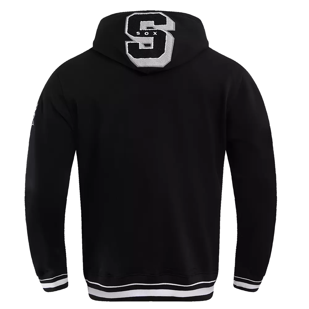 Pro Standard Men's MLB Chicago White Sox Mashup Rib PO Hoodie -Black/Grey - BLACK/GREY