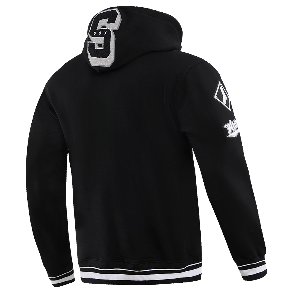 Pro Standard Men's MLB Chicago White Sox Mashup Rib PO Hoodie -Black/Grey - BLACK/GREY Thumbnail View 4