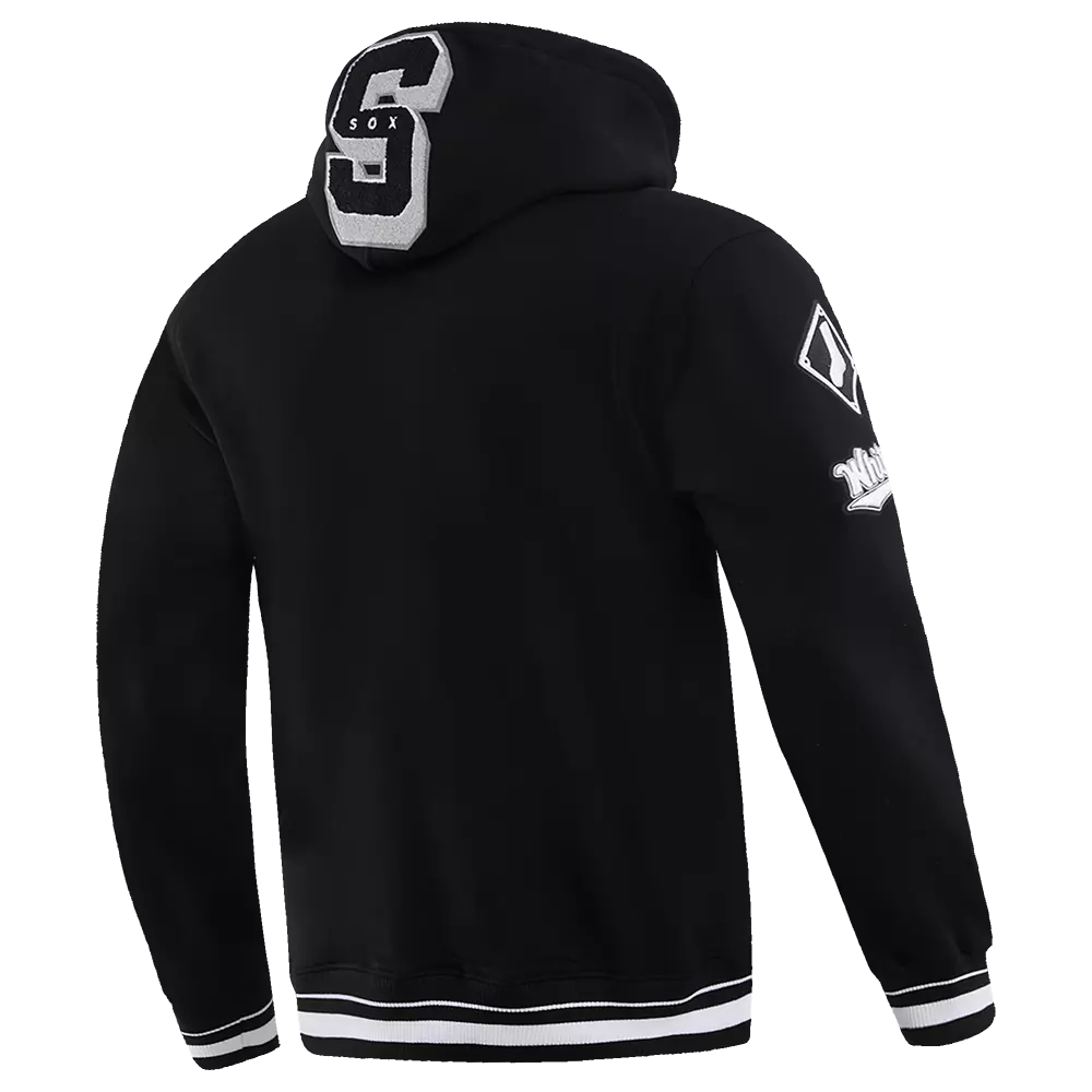 Pro Standard Men's MLB Chicago White Sox Mashup Rib PO Hoodie -Black/Grey - BLACK/GREY