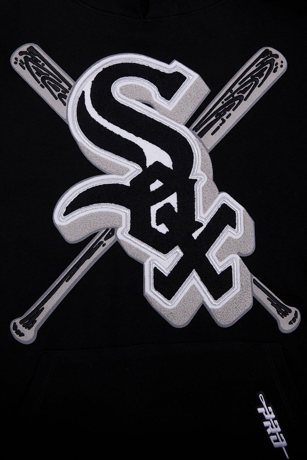 Pro Standard Men's MLB Chicago White Sox Mashup Rib PO Hoodie - Black/Grey - BLACK/GREY Thumbnail View 5