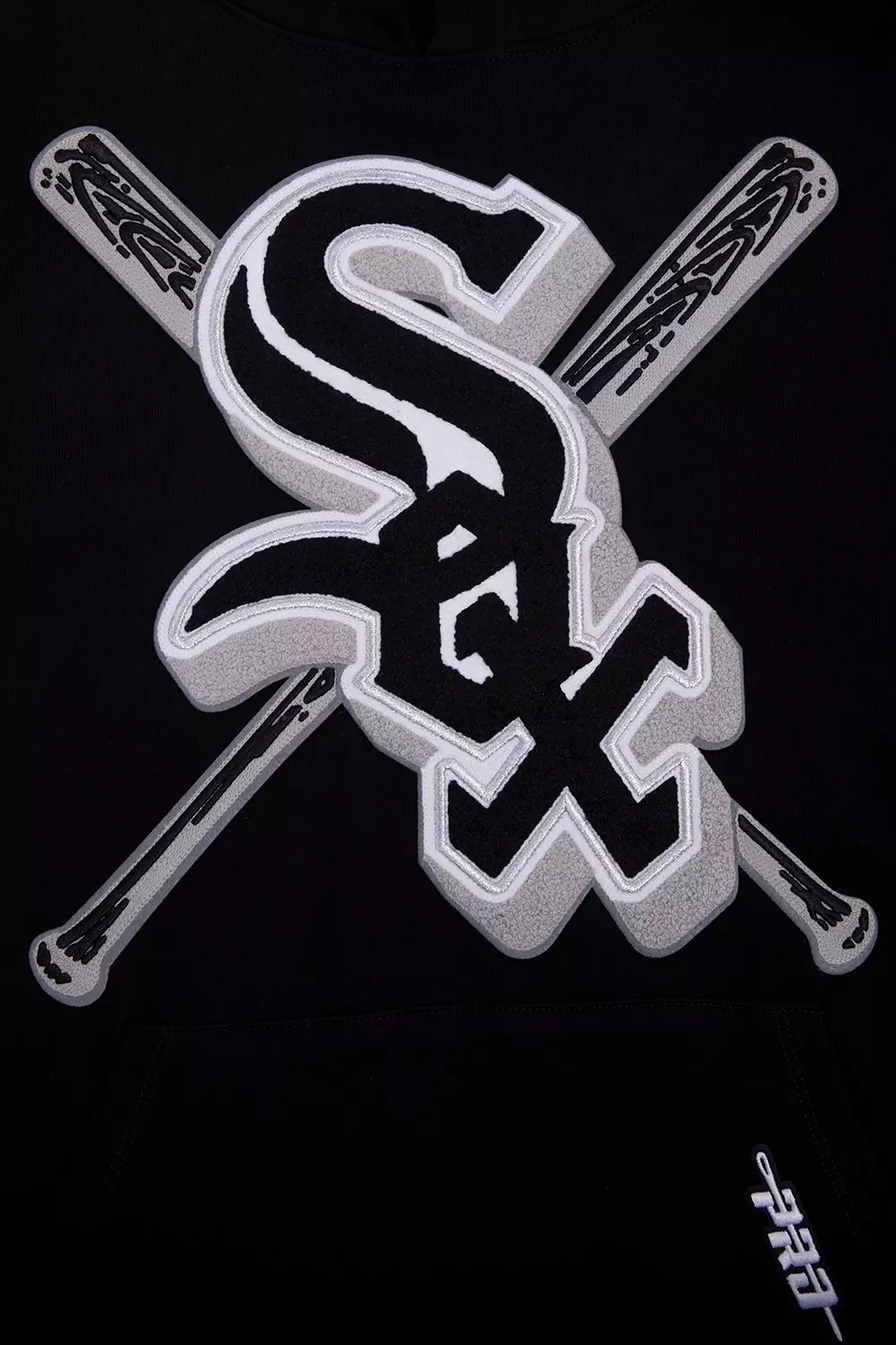 Pro Standard Men's MLB Chicago White Sox Mashup Rib PO Hoodie - Black/Grey - BLACK/GREY