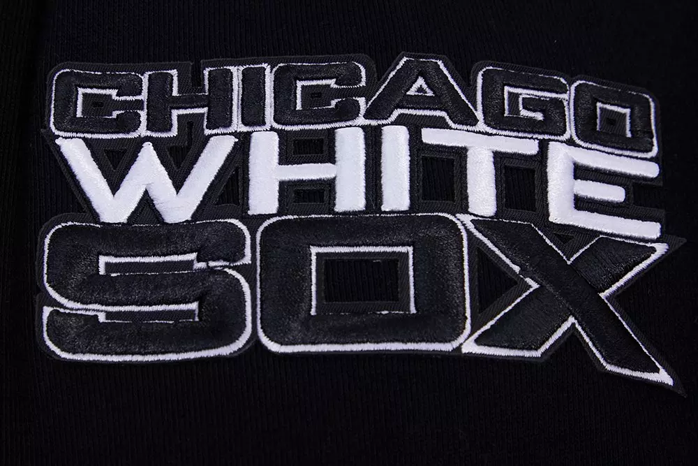 Pro Standard Men's MLB Chicago White Sox Mashup Rib PO Hoodie -Black/Grey - BLACK/GREY