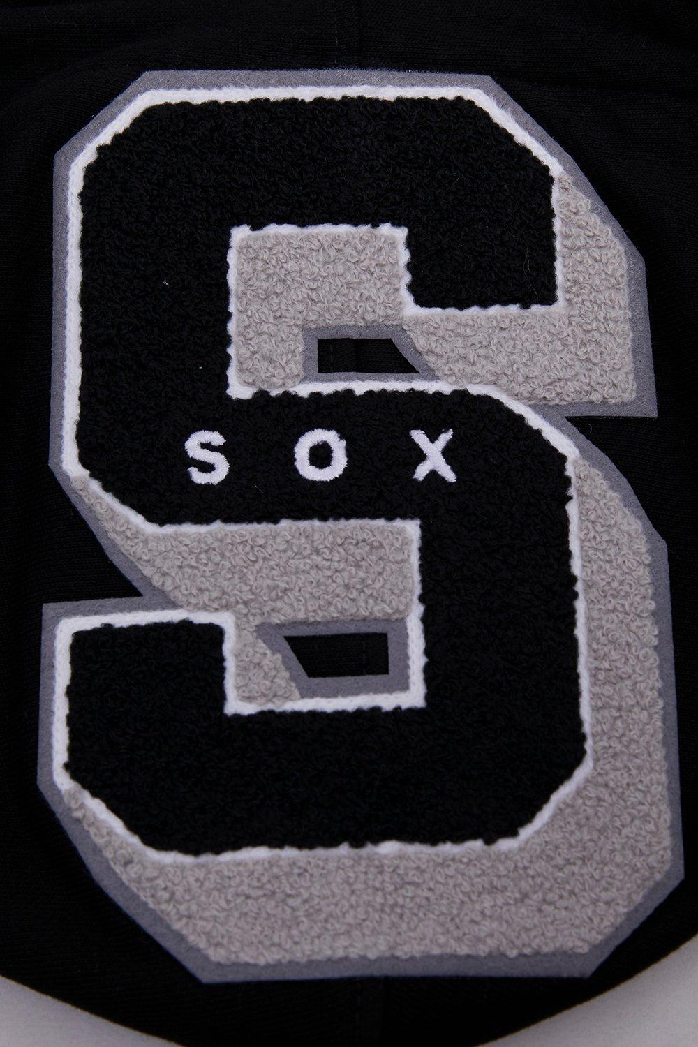 Pro Standard Men's MLB Chicago White Sox Mashup Rib PO Hoodie -Black/Grey - BLACK/GREY Thumbnail View 8