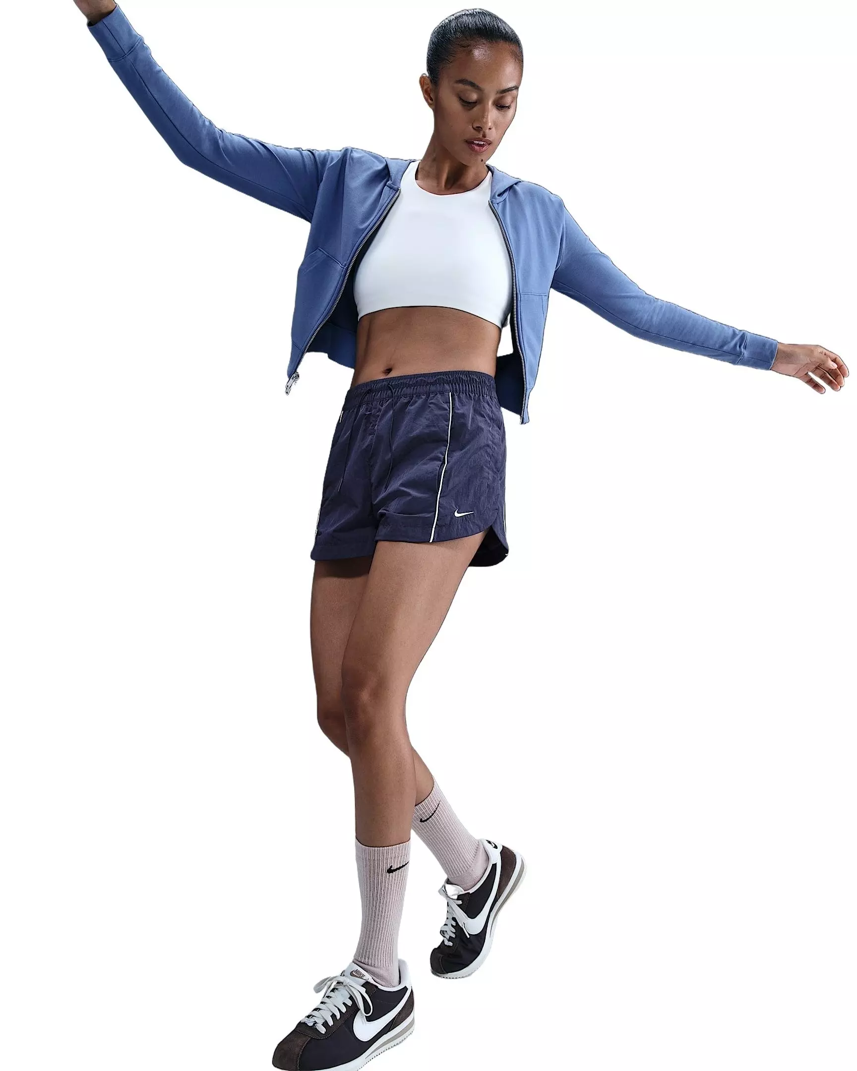 Nike Women's Windrunner Mid-Rise 2" Woven Shorts -Navy - NAVY