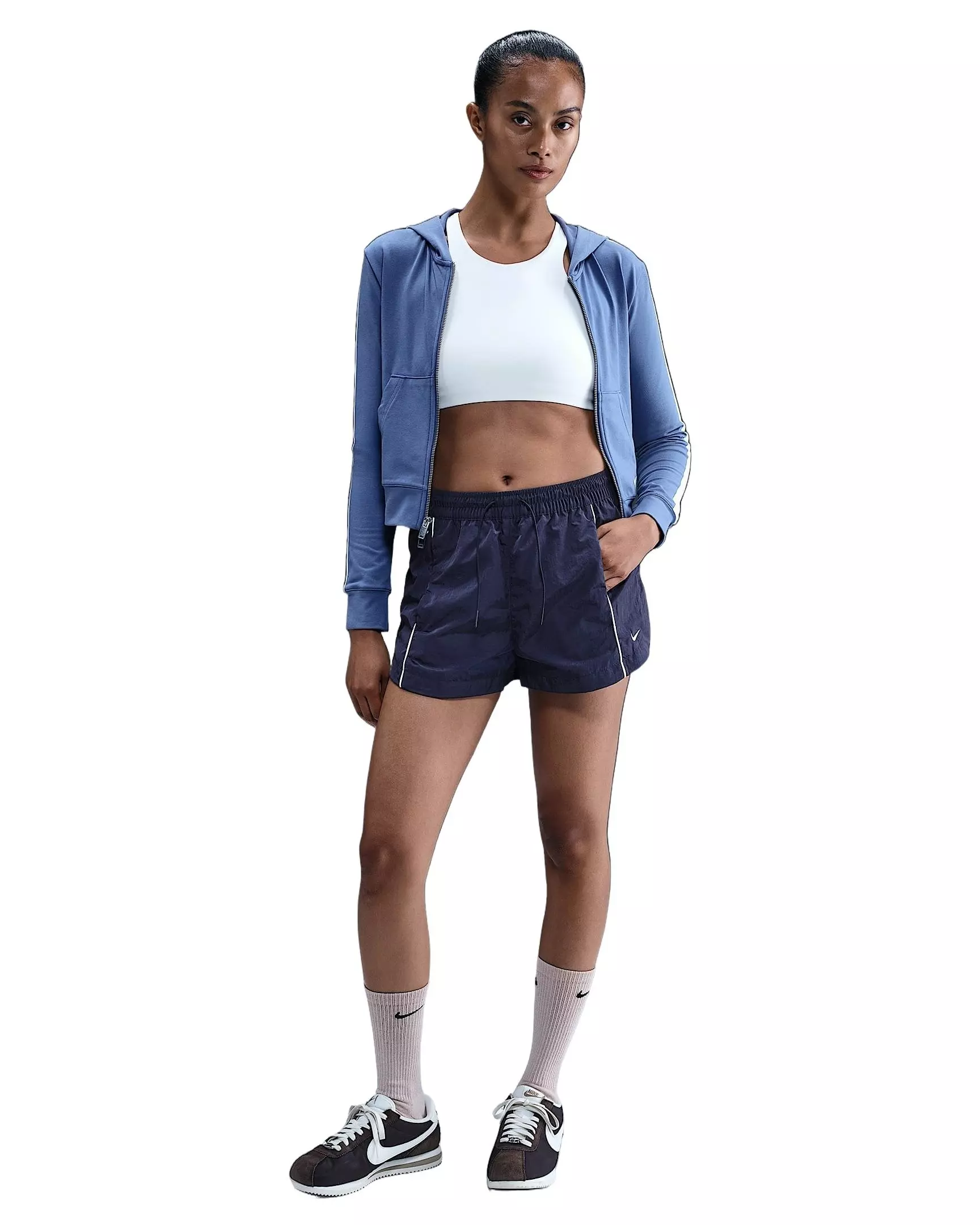 Nike Women's Windrunner Mid-Rise 2" Woven Shorts -Navy - NAVY
