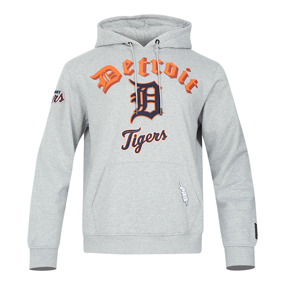 Pro Standard Men's MLB Detroit Tigers Old English PO Hoodie -Grey - GREY Thumbnail View 1