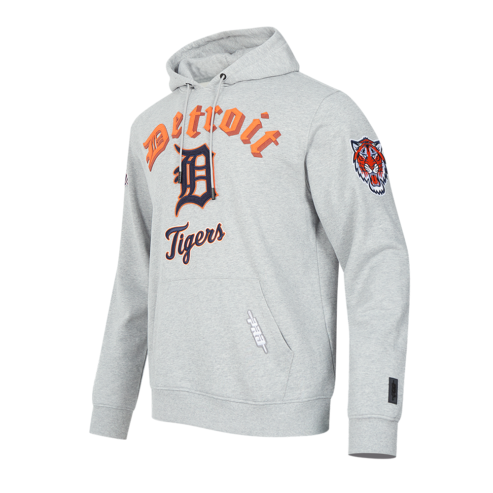 Pro Standard Men's MLB Detroit Tigers Old English PO Hoodie -Grey - GREY Thumbnail View 3