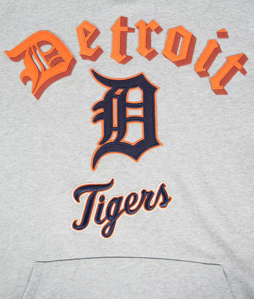 Pro Standard Men's MLB Detroit Tigers Old English PO Hoodie - Grey - GREY