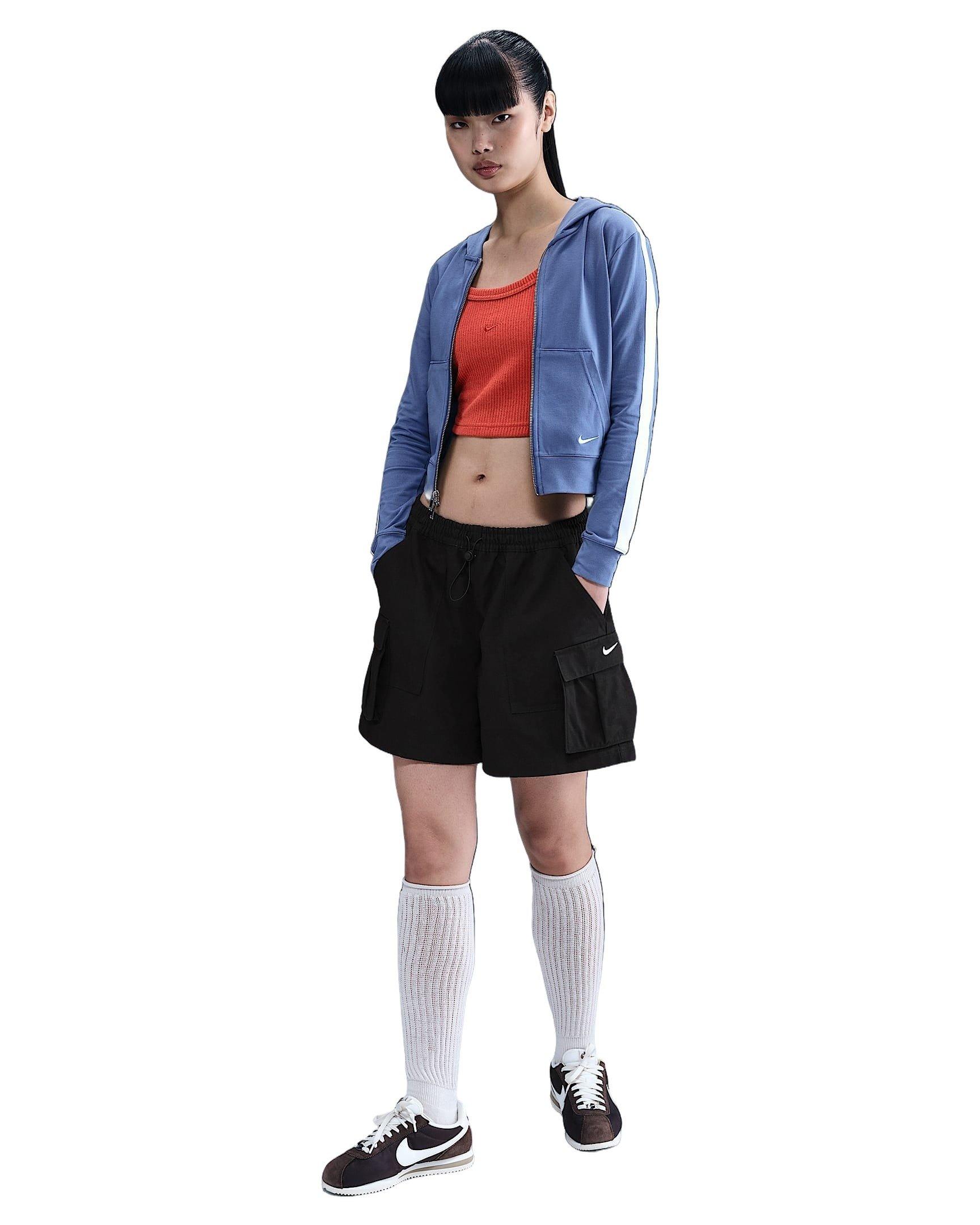 Nike Women's Sportswear Street Mid-Rise Loose 5" Cargo Shorts -Black - BLACK Thumbnail View 4