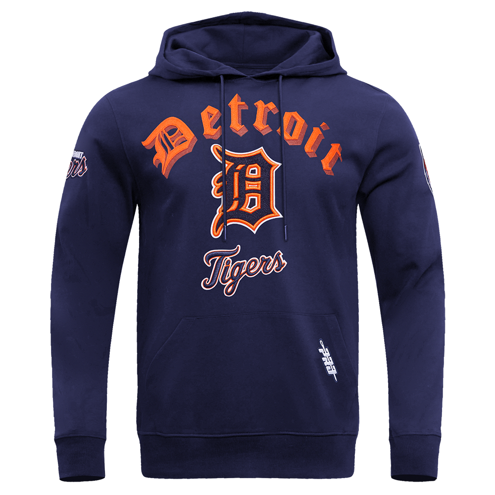 Pro Standard Men's MLB Detroit Tigers Old English PO Hoodie -Navy - NAVY Thumbnail View 1
