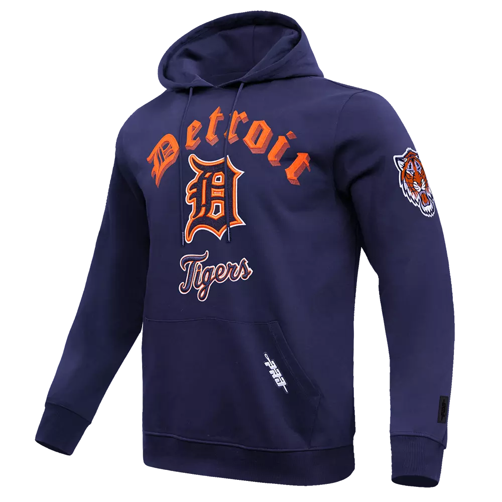 Pro Standard Men's MLB Detroit Tigers Old English PO Hoodie -Navy - NAVY