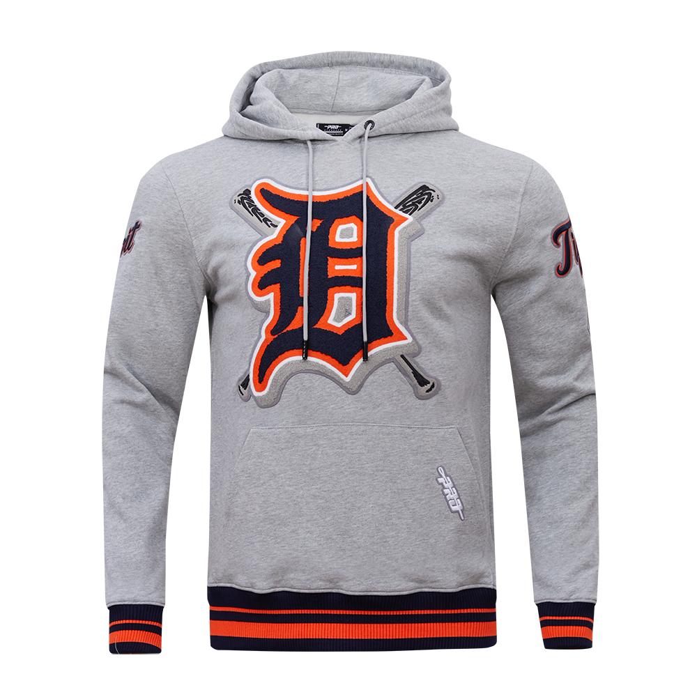 Pro Standard Men's MLB Detroit Tigers Mashup Rib PO Hoodie - Grey/Navy - GREY/NAVY Thumbnail View 1