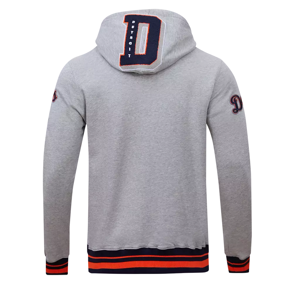 Pro Standard Men's MLB Detroit Tigers Mashup Rib PO Hoodie - Grey/Navy - GREY/NAVY