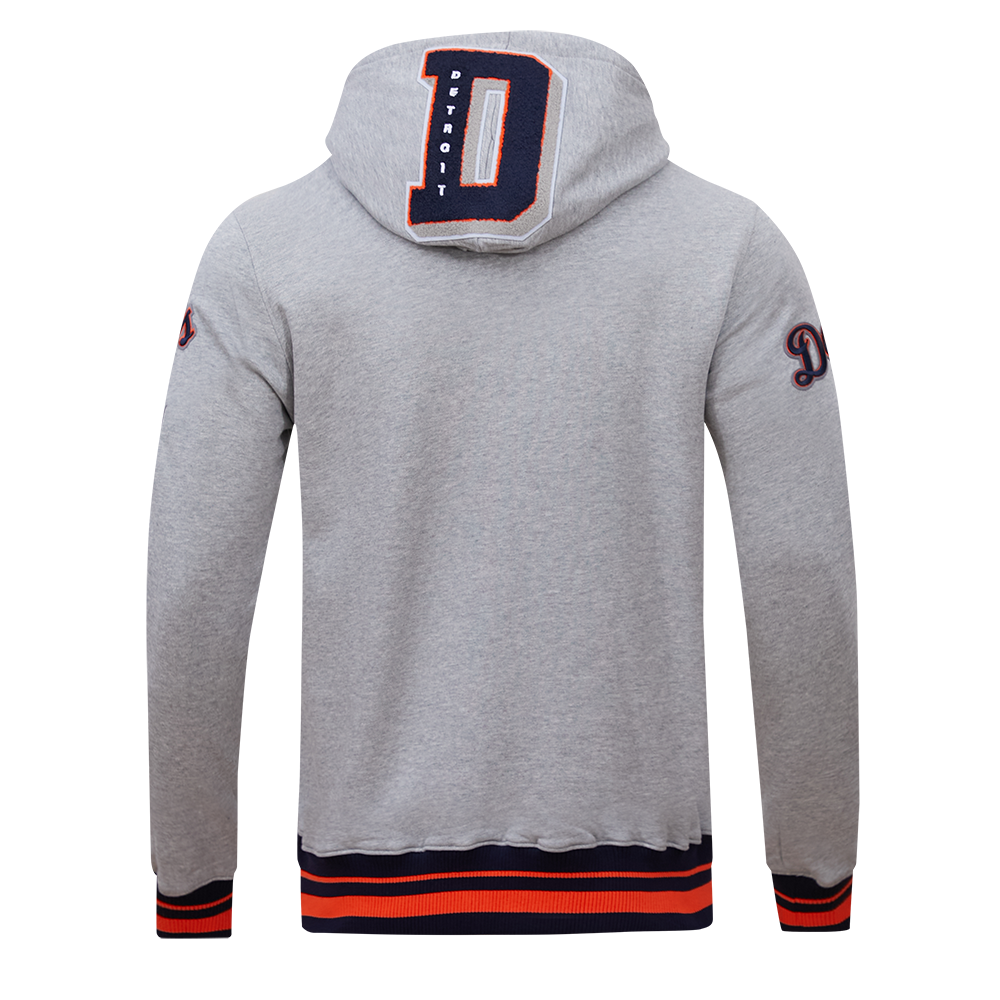Pro Standard Men's MLB Detroit Tigers Mashup Rib PO Hoodie -Grey/Navy - GREY/NAVY Thumbnail View 2