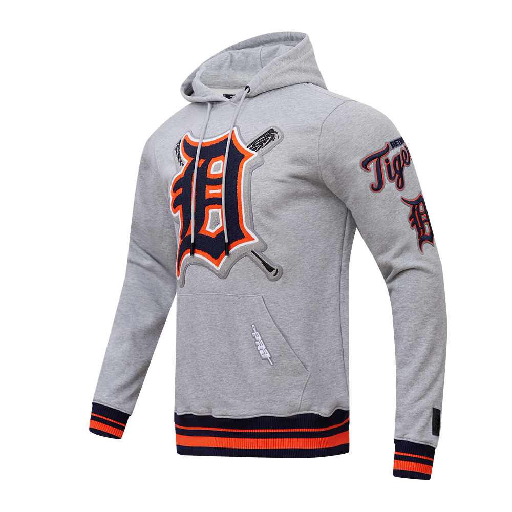 Pro Standard Men's MLB Detroit Tigers Mashup Rib PO Hoodie -Grey/Navy - GREY/NAVY Thumbnail View 3