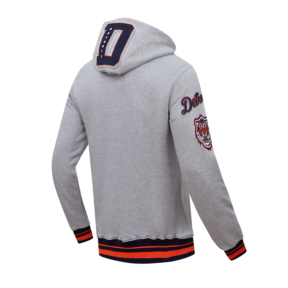 Pro Standard Men's MLB Detroit Tigers Mashup Rib PO Hoodie - Grey/Navy - GREY/NAVY Thumbnail View 4
