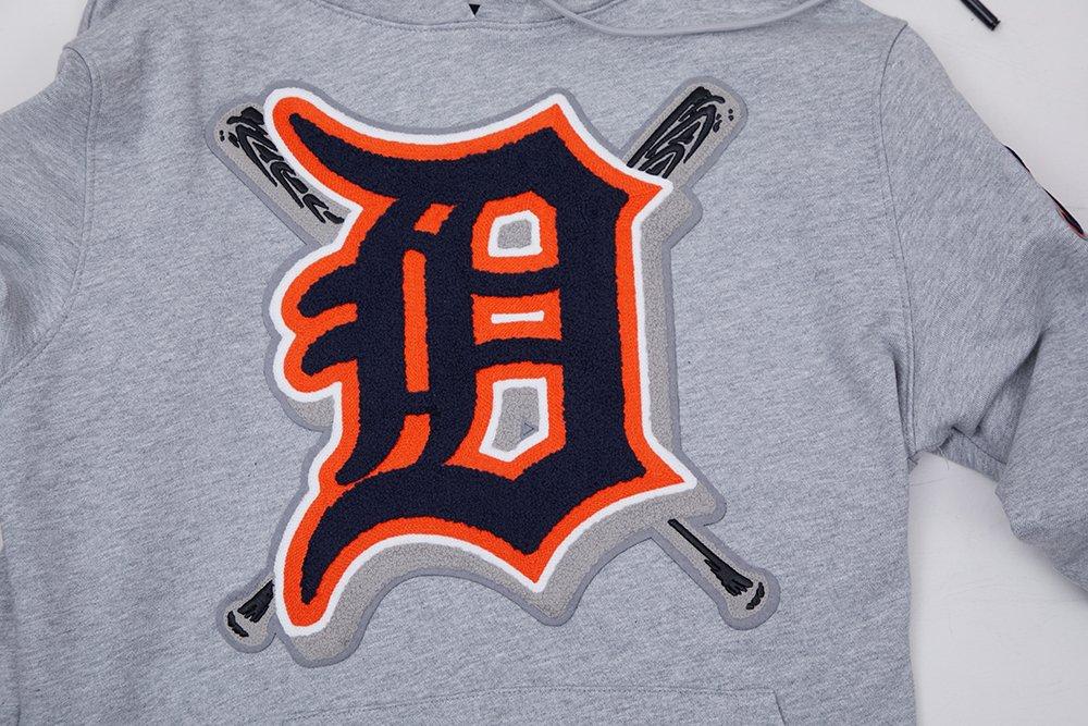 Pro Standard Men's MLB Detroit Tigers Mashup Rib PO Hoodie - Grey/Navy - GREY/NAVY Thumbnail View 5