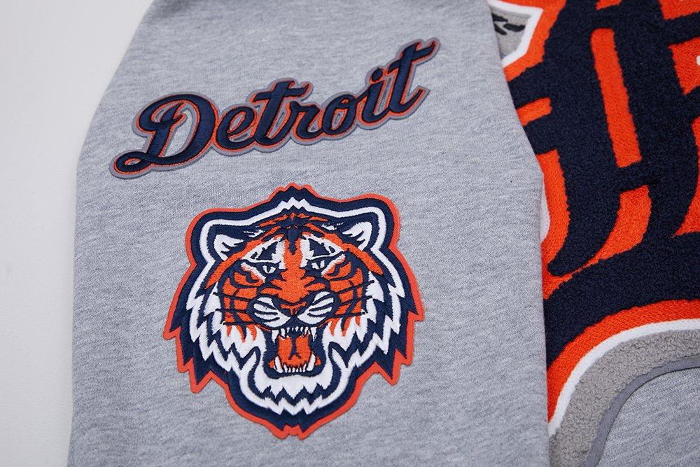 Pro Standard Men's MLB Detroit Tigers Mashup Rib PO Hoodie -Grey/Navy - GREY/NAVY Thumbnail View 6