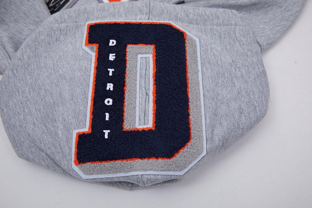 Pro Standard Men's MLB Detroit Tigers Mashup Rib PO Hoodie - Grey/Navy - GREY/NAVY Thumbnail View 8