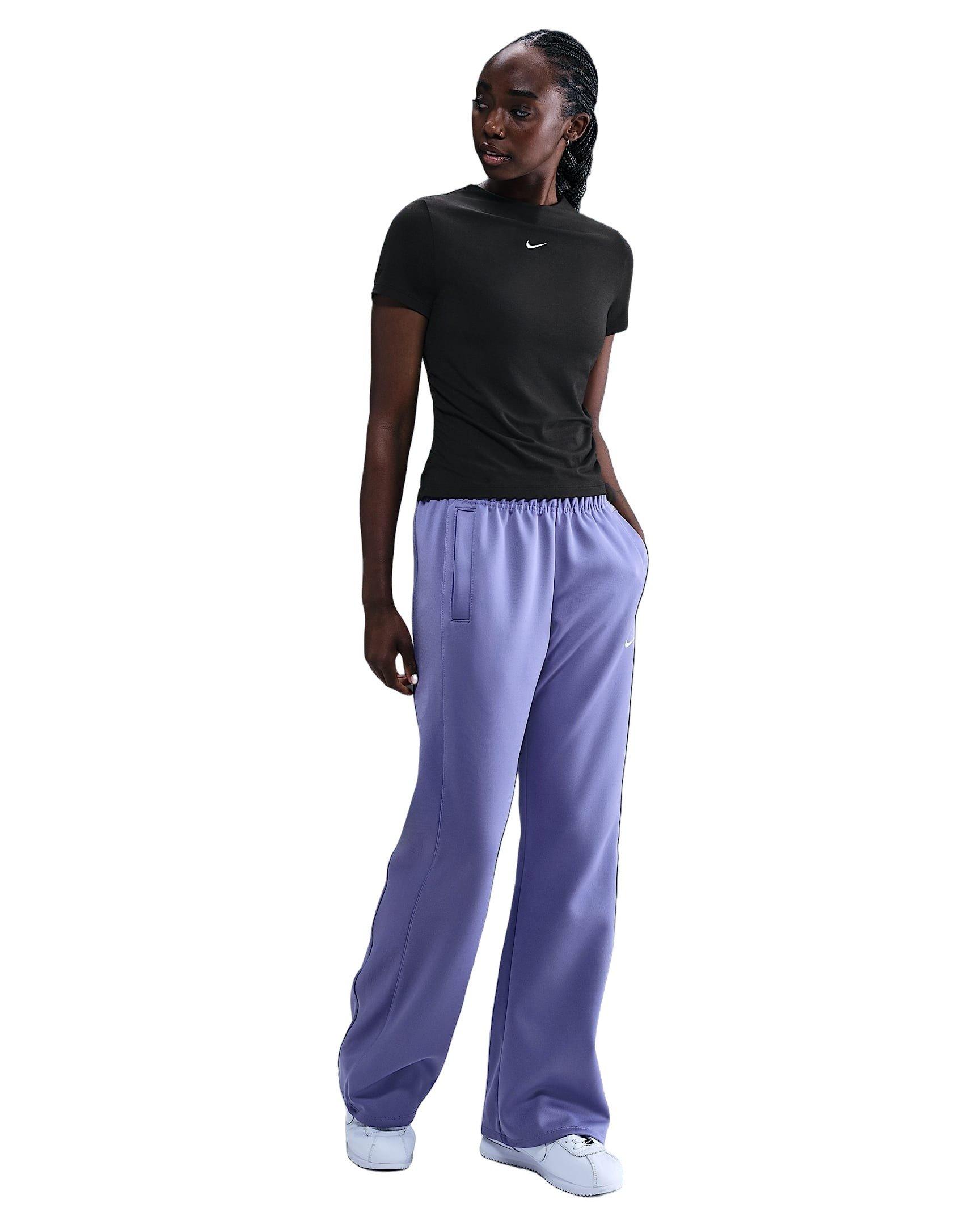 Nike Women's Sportswear Chill Knit Tight Short-Sleeve Mock-Neck Top - Black - BLACK Thumbnail View 4