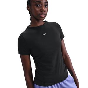 Nike Women's Sportswear Chill Knit Tight Short-Sleeve Mock-Neck Top -Black