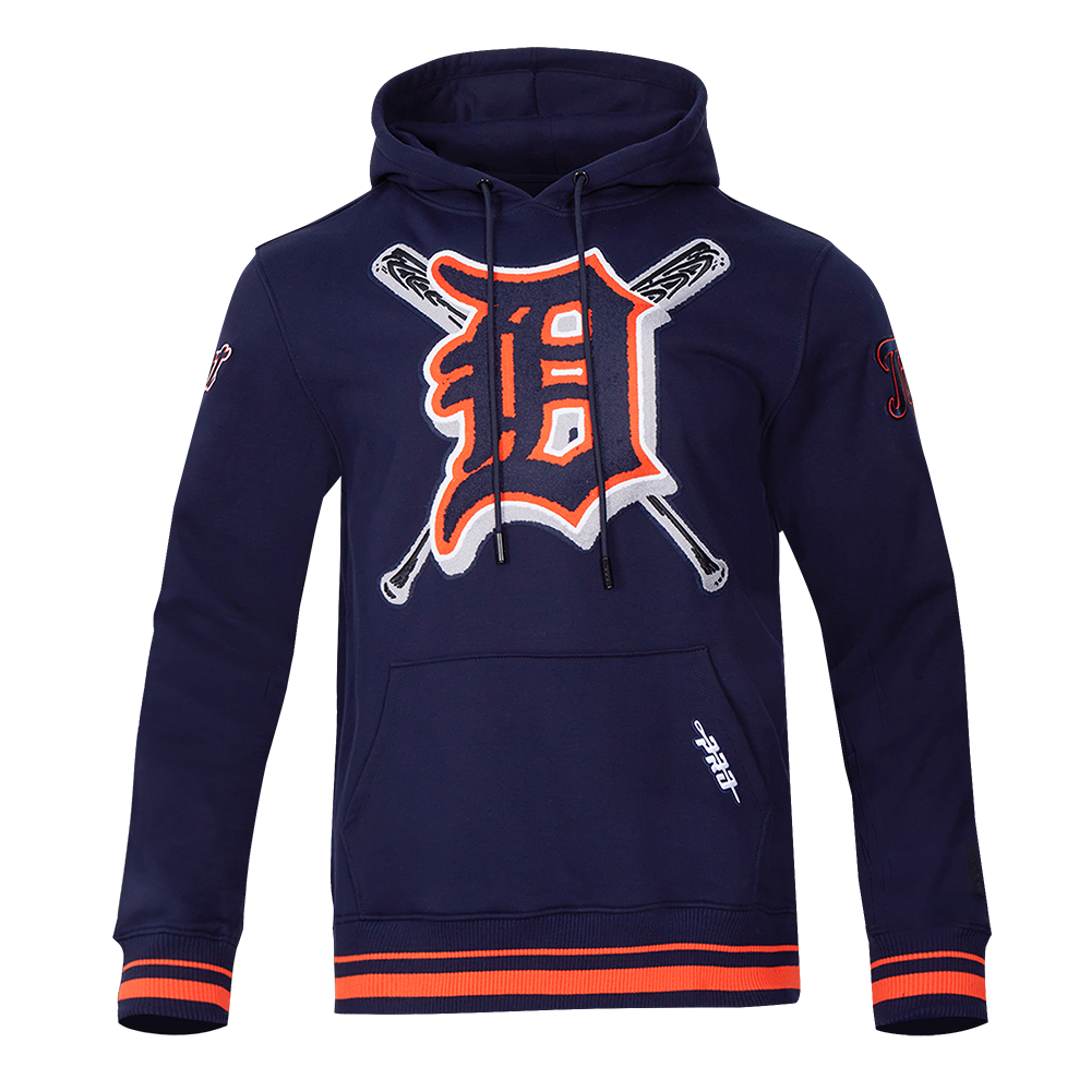 Pro Standard Men's MLB Detroit Tigers Mashup Rib PO Hoodie - Navy/Orange - NAVY/ORANGE Thumbnail View 1