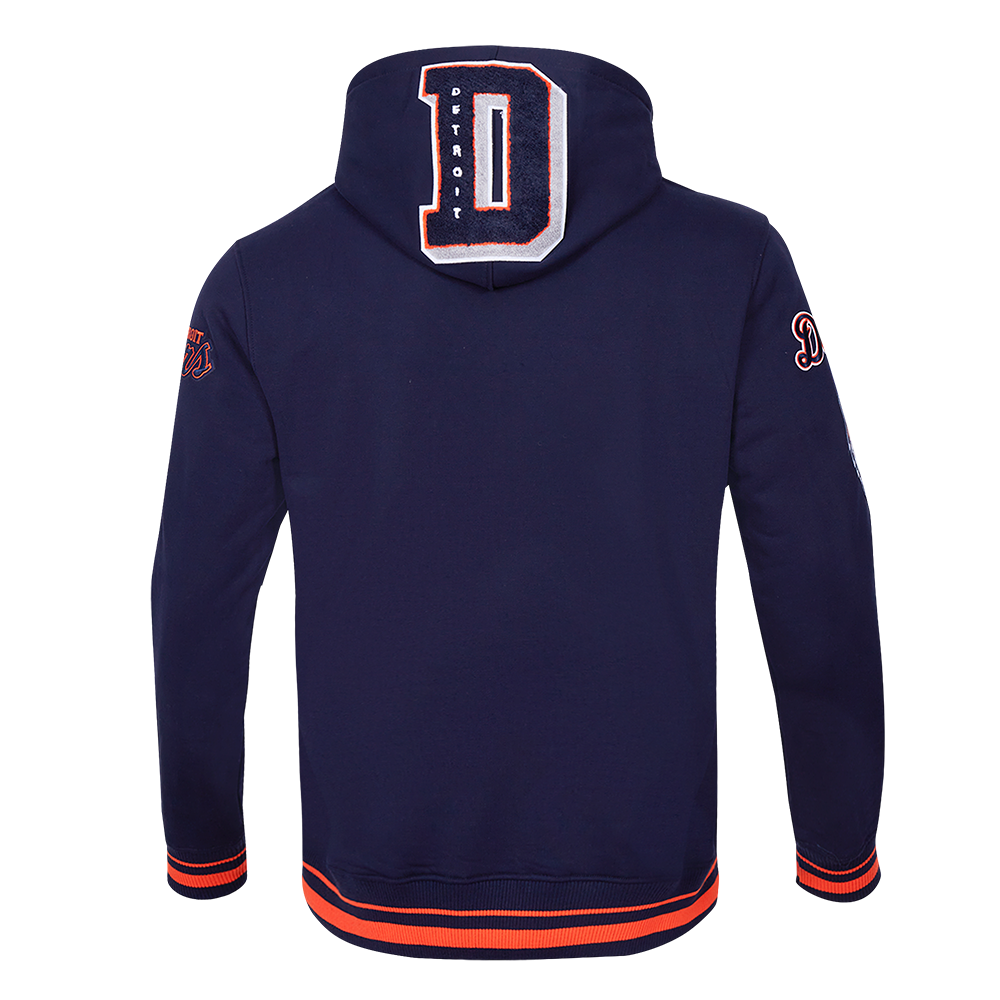 Pro Standard Men's MLB Detroit Tigers Mashup Rib PO Hoodie -Navy/Orange - NAVY/ORANGE Thumbnail View 2