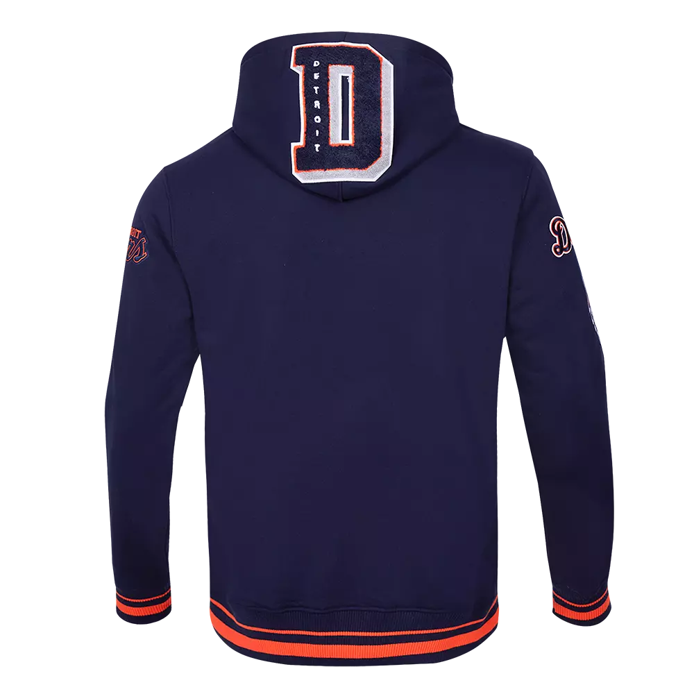 Pro Standard Men's MLB Detroit Tigers Mashup Rib PO Hoodie -Navy/Orange - NAVY/ORANGE