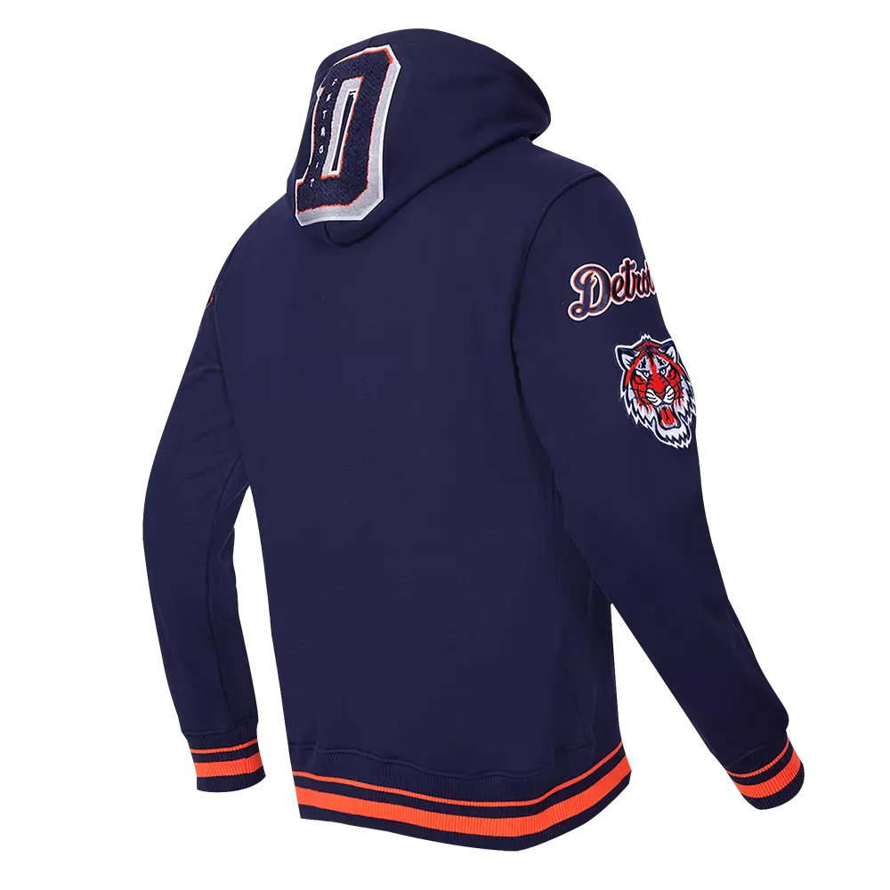 Pro Standard Men's MLB Detroit Tigers Mashup Rib PO Hoodie - Navy/Orange - NAVY/ORANGE