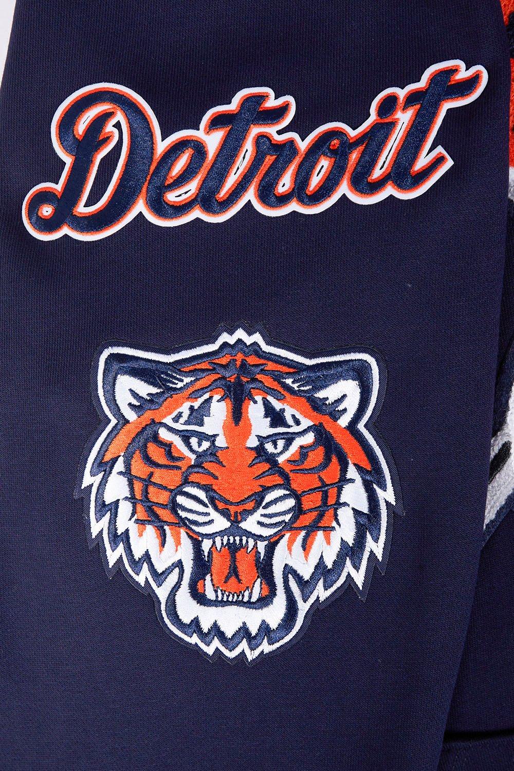 Pro Standard Men's MLB Detroit Tigers Mashup Rib PO Hoodie -Navy/Orange - NAVY/ORANGE Thumbnail View 6