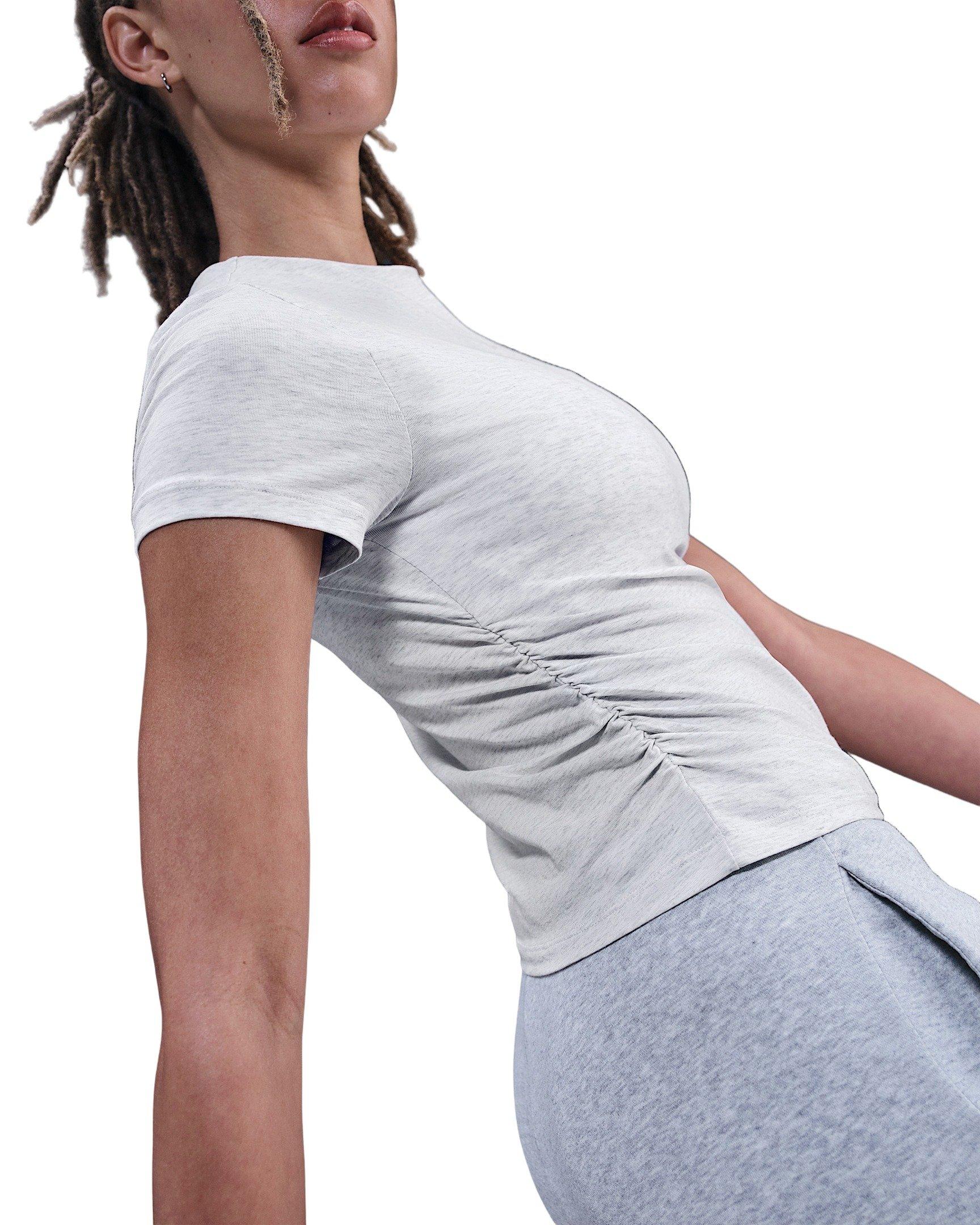 Nike Women's Sportswear Chill Knit Tight Short-Sleeve Mock-Neck Top - Light Brown - BROWN Thumbnail View 2