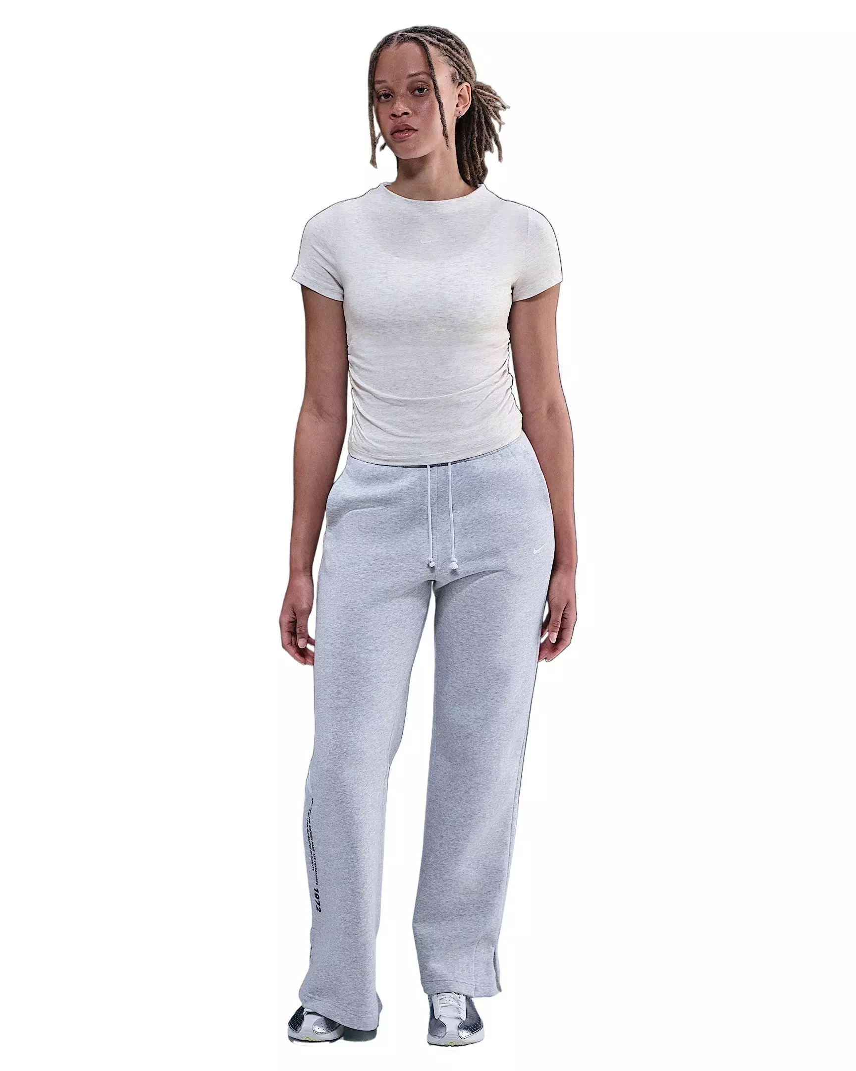 Nike Women's Sportswear Chill Knit Tight Short-Sleeve Mock-Neck Top -Light Brown - BROWN